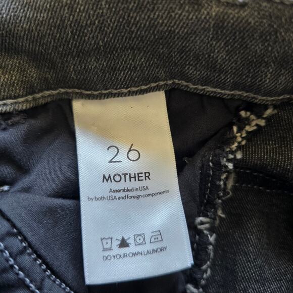 Mother The Hustler Ankle Jeans Gray Flare -26 in Supermoon Highrise Raw Hem - Picture 11 of 15